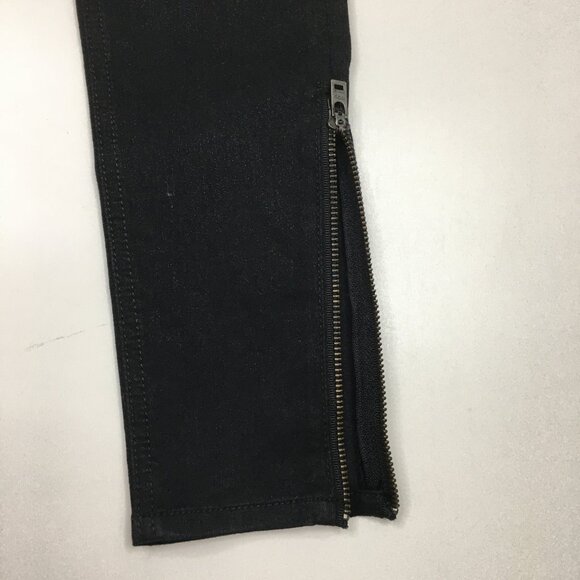 NWT RAG & BONE Black Coated Zip Pockets & Ankle Slim Fit Skinny Jeans - Picture 9 of 12